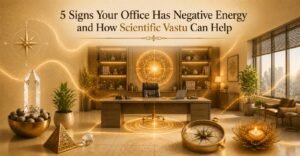 Vastu consultant checking office for signs of negative energy
