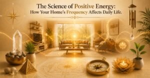 Bright, decluttered living room representing positive energy and home frequency