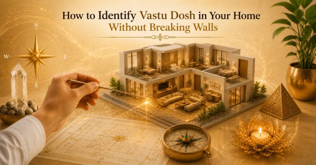 Vastu consultant checking room directions to identify vastu dosh at home